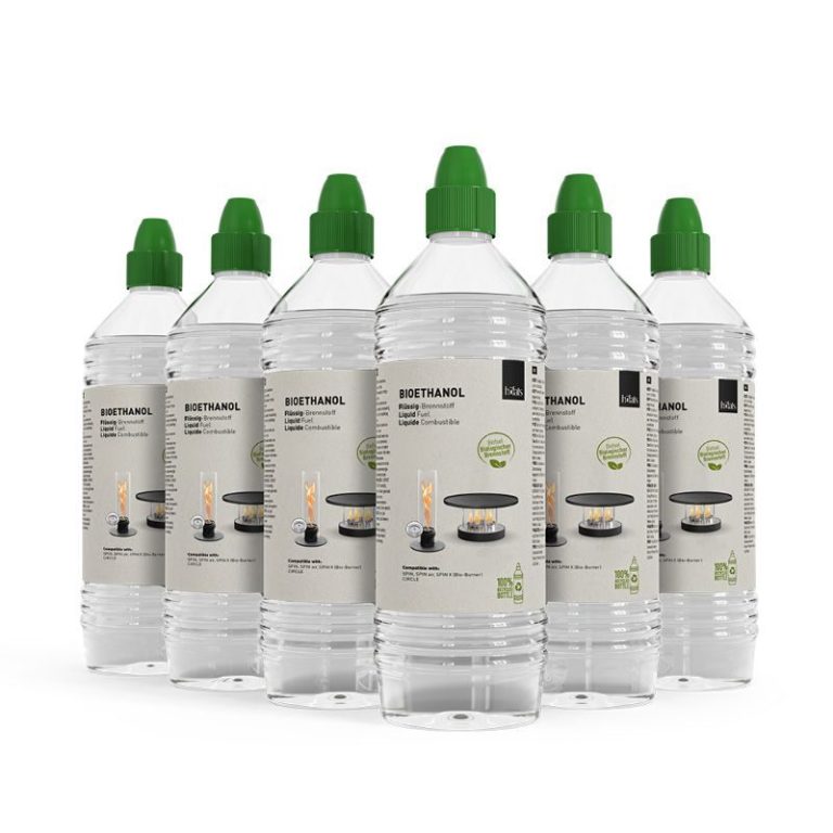 Bioéthanol Liquide Combustible bouteille de 1l | Lot de six